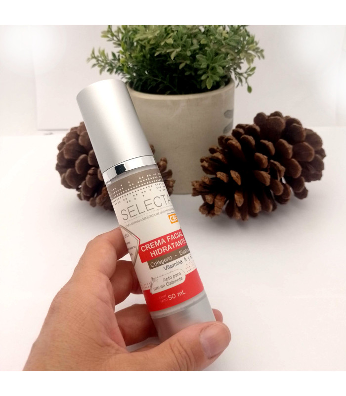 Crema facial hidratante con colágeno y elastina + vit. A y E. 50 mL.